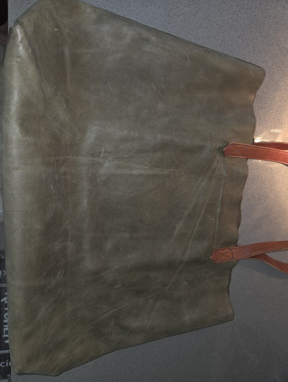 Madewell Olive Green Leather Tote